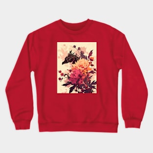 Dragon hiding in the flowers Crewneck Sweatshirt